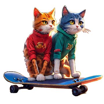 Artwork thumbnail, Cool cats riding a skateboard by Coollzone