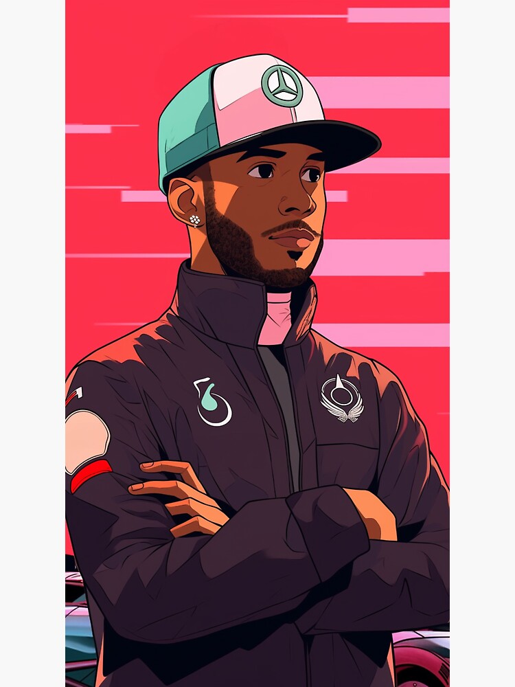 Artwork of Lewis Hamilton in anime style. Quite fitting after his 5th win  on Japanese soil and 50th for Mercedes AMG F1. : r/formula1