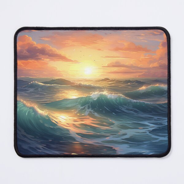 Item preview, Sea Waves Sunset Landscape designed and sold by LudwikeArts.