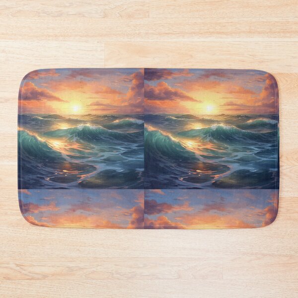 Item preview, Sea Waves Sunset Landscape designed and sold by LudwikeArts.