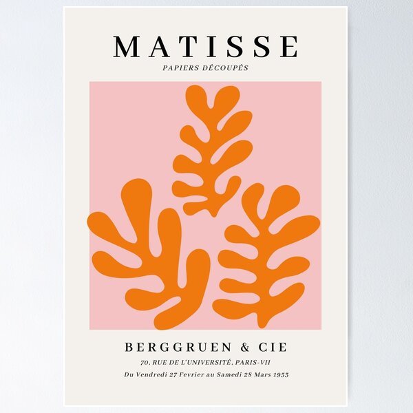 Item preview, Pink Matisse Poster, Pink and Orange Posters, Danish Pastel Posters designed and sold by MyPosterStudios.
