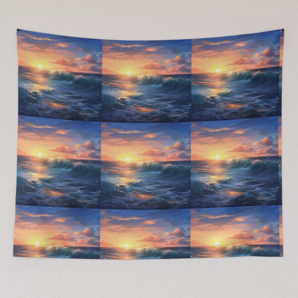 Item preview, Sea Waves Sunset Landscape designed and sold by LudwikeArts.