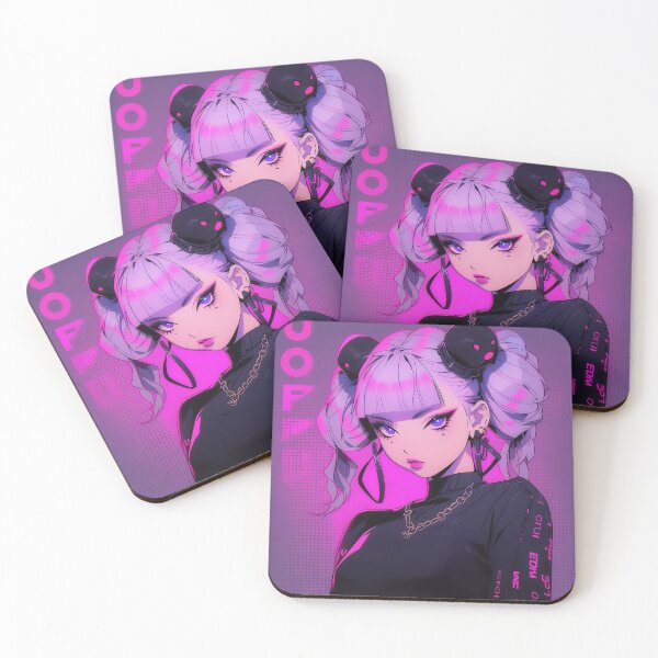 Item preview, Cute Fashionable Pink Purple Anime Girl designed and sold by bubblegoth.