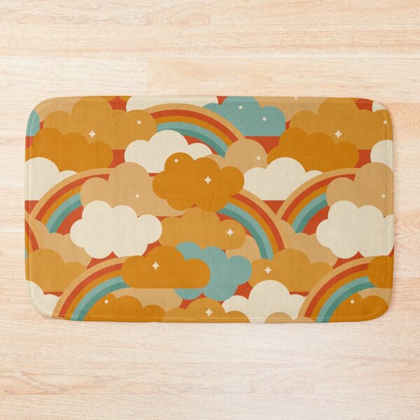 Item preview, Retro Rainbow Clouds - Orange Dreams designed and sold by latheandquill.