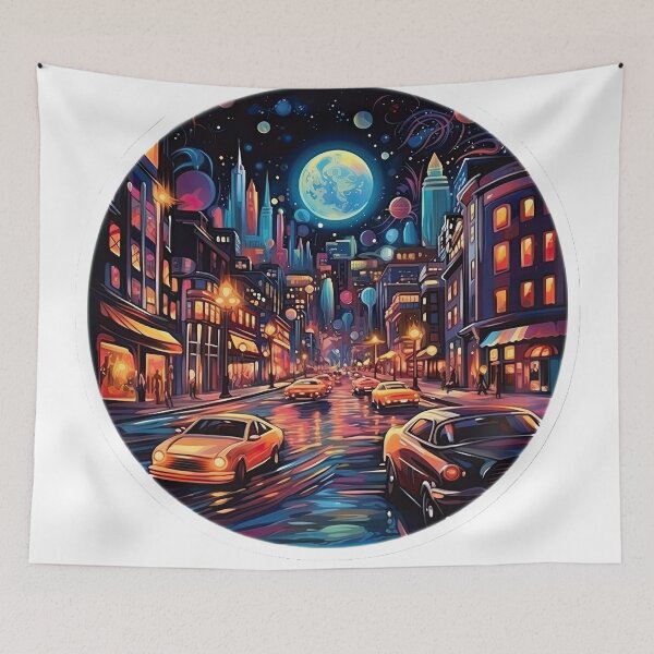 Item preview, Blue moon among skyscrapers designed and sold by abmkf.