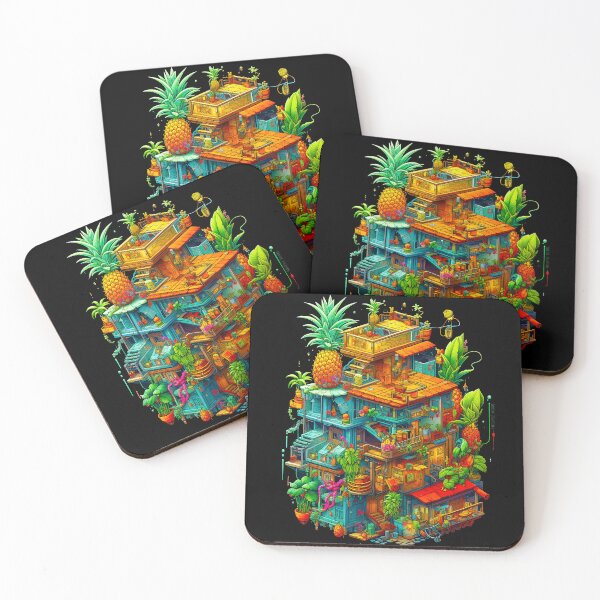 Item preview, Pineapple Fruit City House Funny Isometric Pixel Game design  designed and sold by MarikoDesignArt.