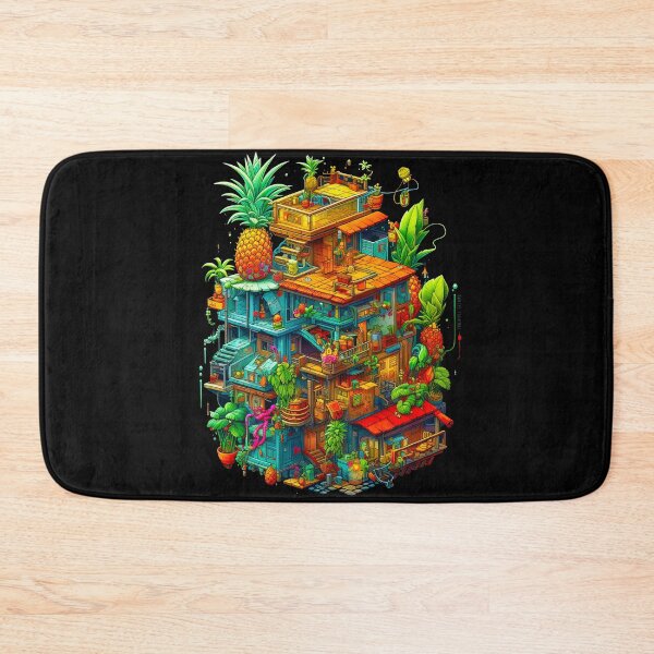 Item preview, Pineapple Fruit City House Funny Isometric Pixel Game design  designed and sold by MarikoDesignArt.