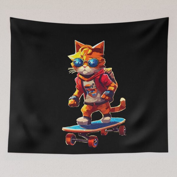 Item preview, Cool cat on skateboard with cool vibes  designed and sold by Coollzone.