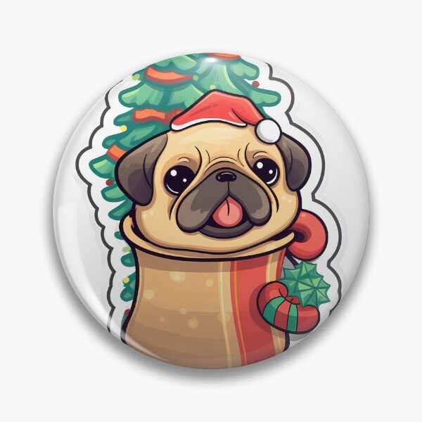 Item preview, Holiday Pug Sticker 2 designed and sold by Jdelgado813.