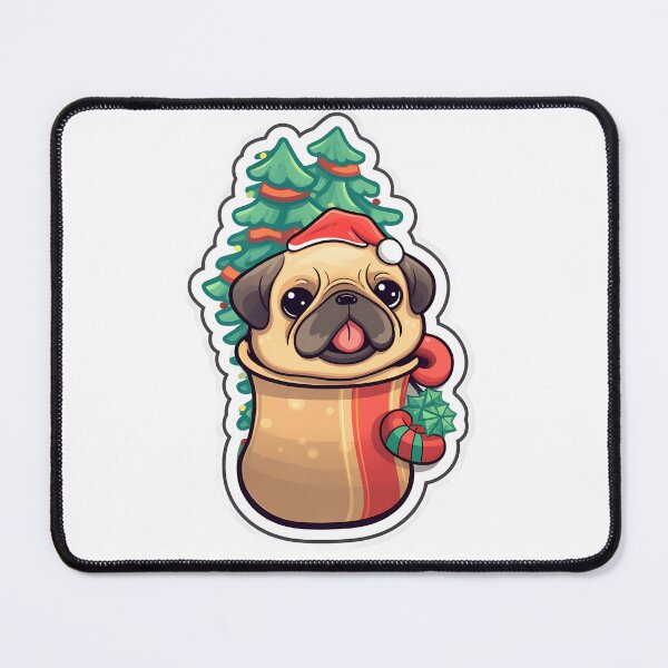 Item preview, Holiday Pug Sticker 2 designed and sold by Jdelgado813.
