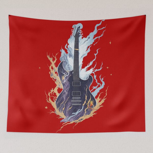 Item preview, Rustic Guitar with Galaxy Splash (Red) designed and sold by AmaziaCo.