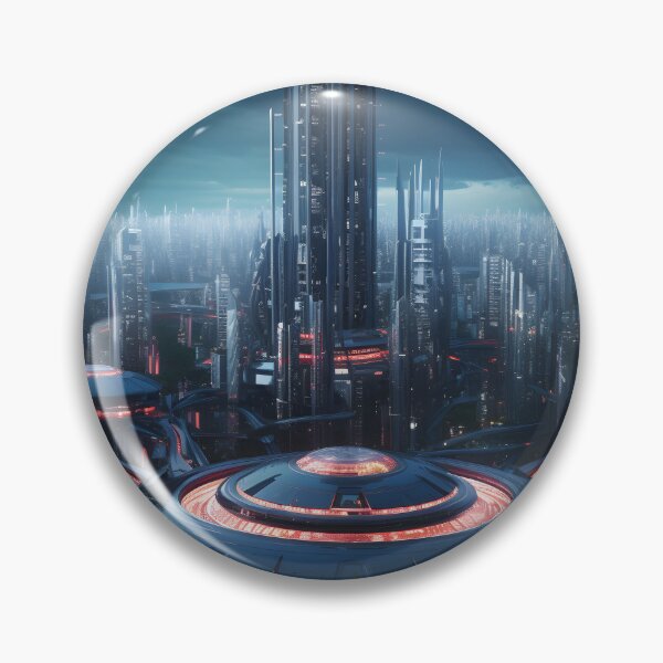 Item preview, Futuristic Techno Cityscape | Digital Art designed and sold by Shirtastically.
