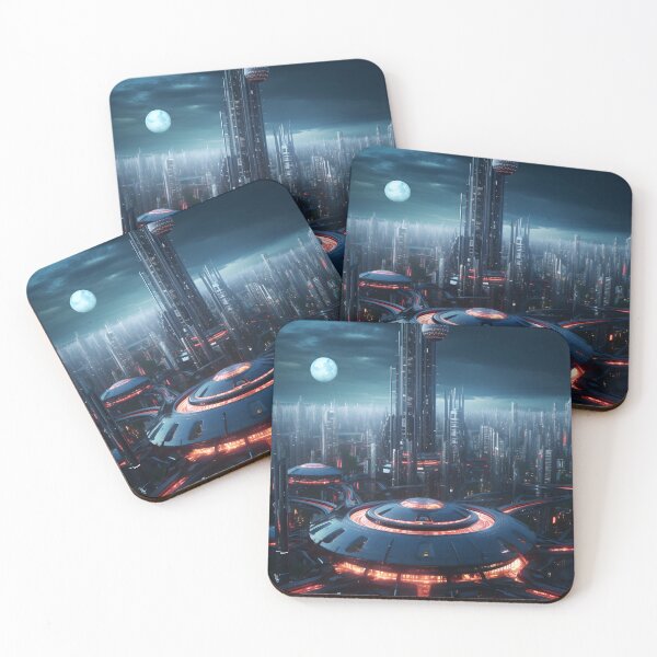 Item preview, Futuristic Techno Cityscape | Digital Art designed and sold by Shirtastically.