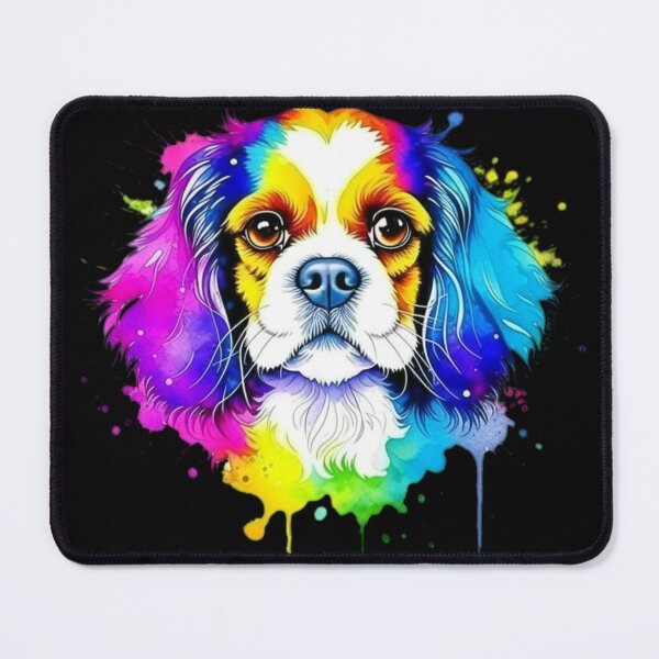 Item preview, Colorful Cavalier King Charles Spaniel Splatter Art - Doggie Delight designed and sold by Hadesiaq.