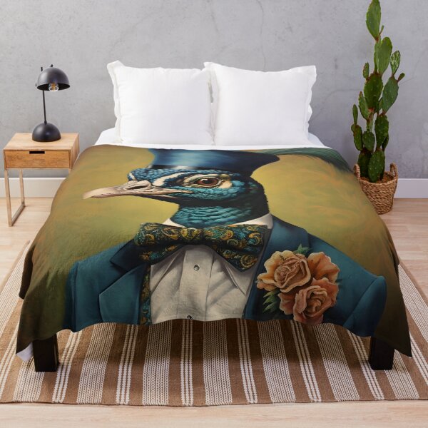 Item preview, Peacock Portrait Dapper Animal Art designed and sold by ConfettiSkyArt.