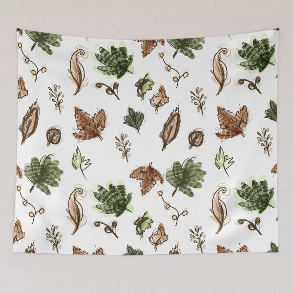 Item preview, watercolor autumn leaves seamless pattern designed and sold by The Nerd Gift Source.