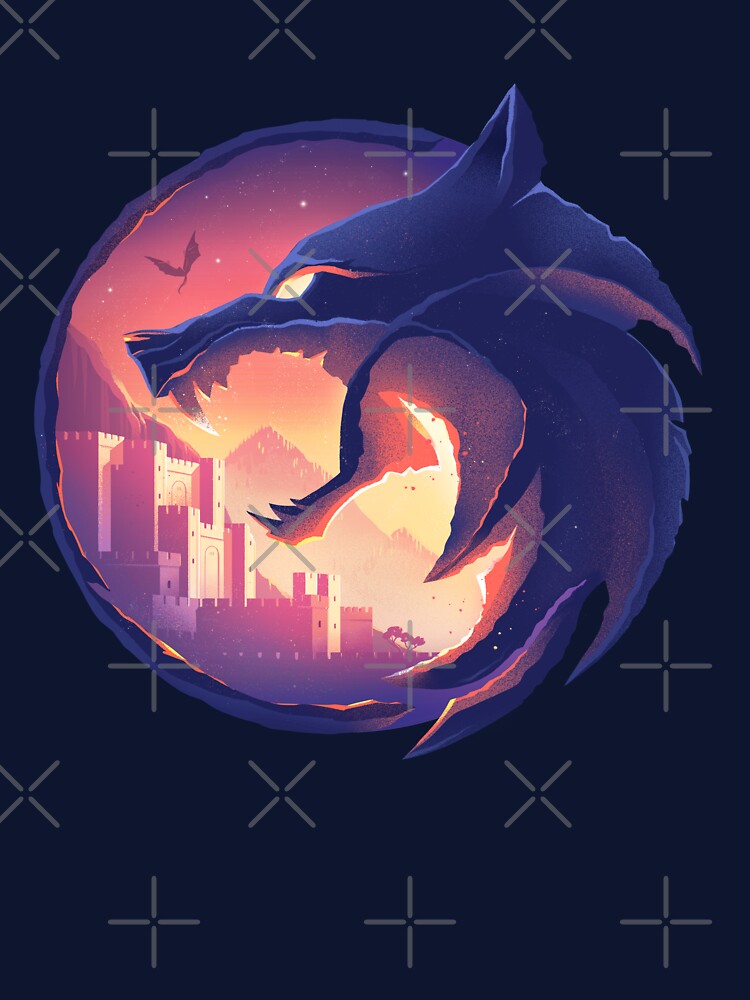 Thumbnail 7 of 7, Classic T-Shirt, Witcher Wolf in Blue designed and sold by anniko-story.