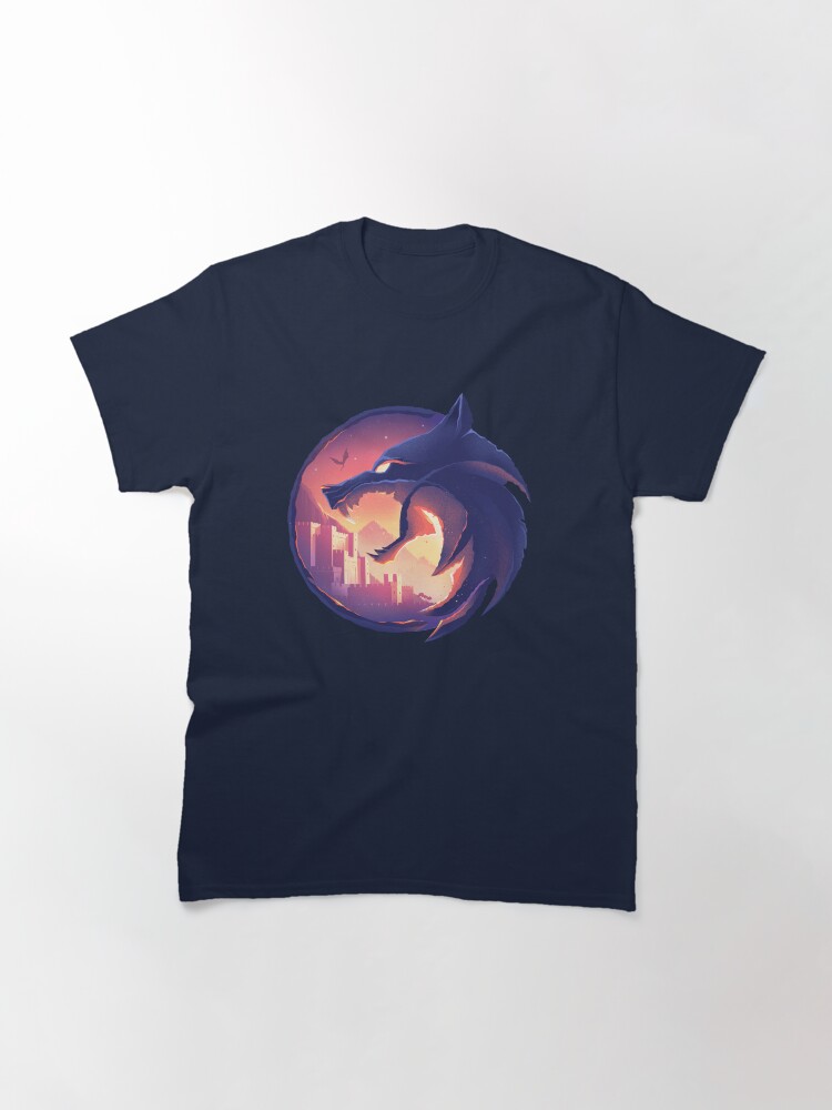 Thumbnail 3 of 7, Classic T-Shirt, Witcher Wolf in Blue designed and sold by anniko-story.