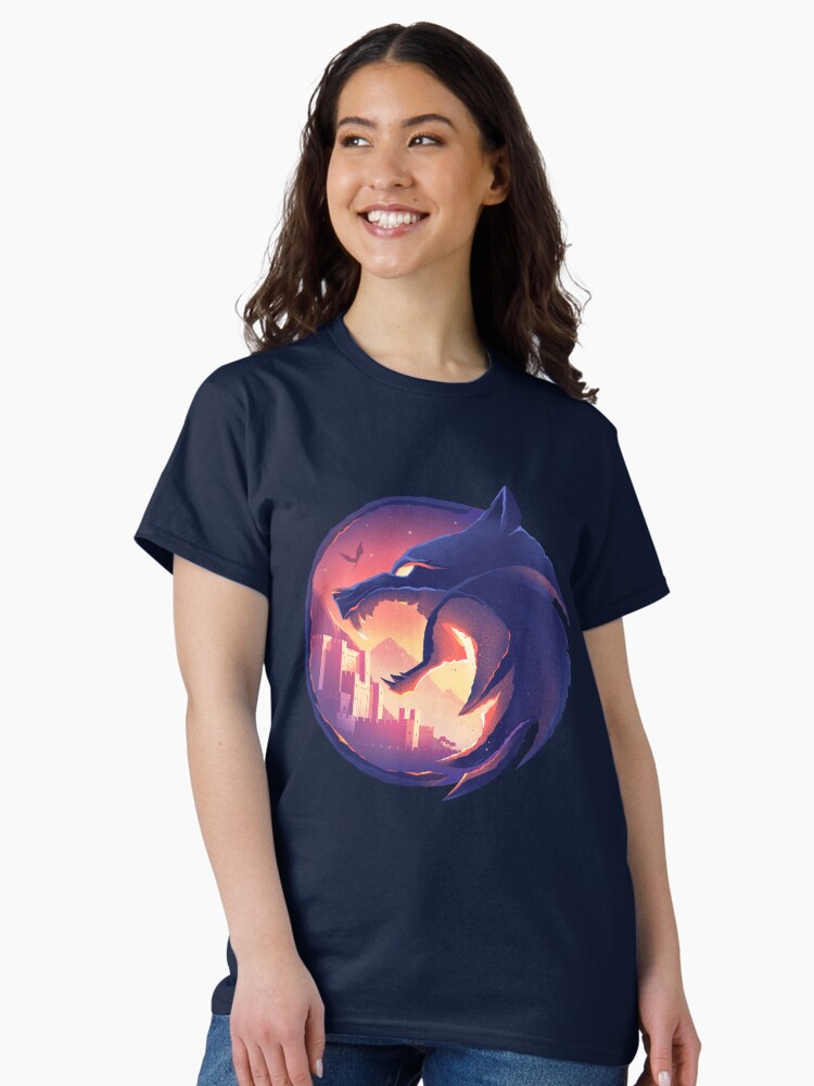 Thumbnail 2 of 7, Classic T-Shirt, Witcher Wolf in Blue designed and sold by anniko-story.