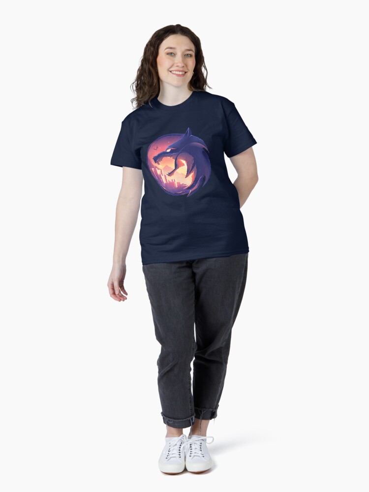 Thumbnail 4 of 7, Classic T-Shirt, Witcher Wolf in Blue designed and sold by anniko-story.