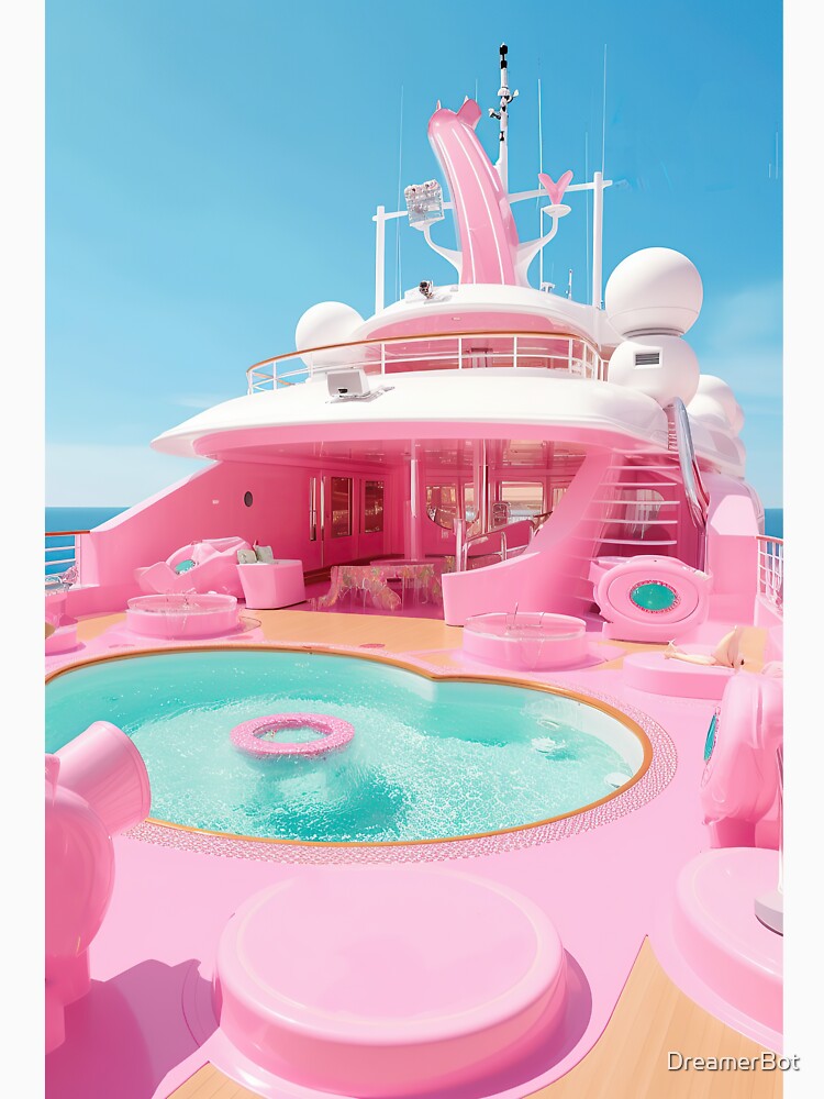 T-shirt essentiel for Sale avec l'œuvre « Yacht Barbie rose » de l'artiste  DreamerBot