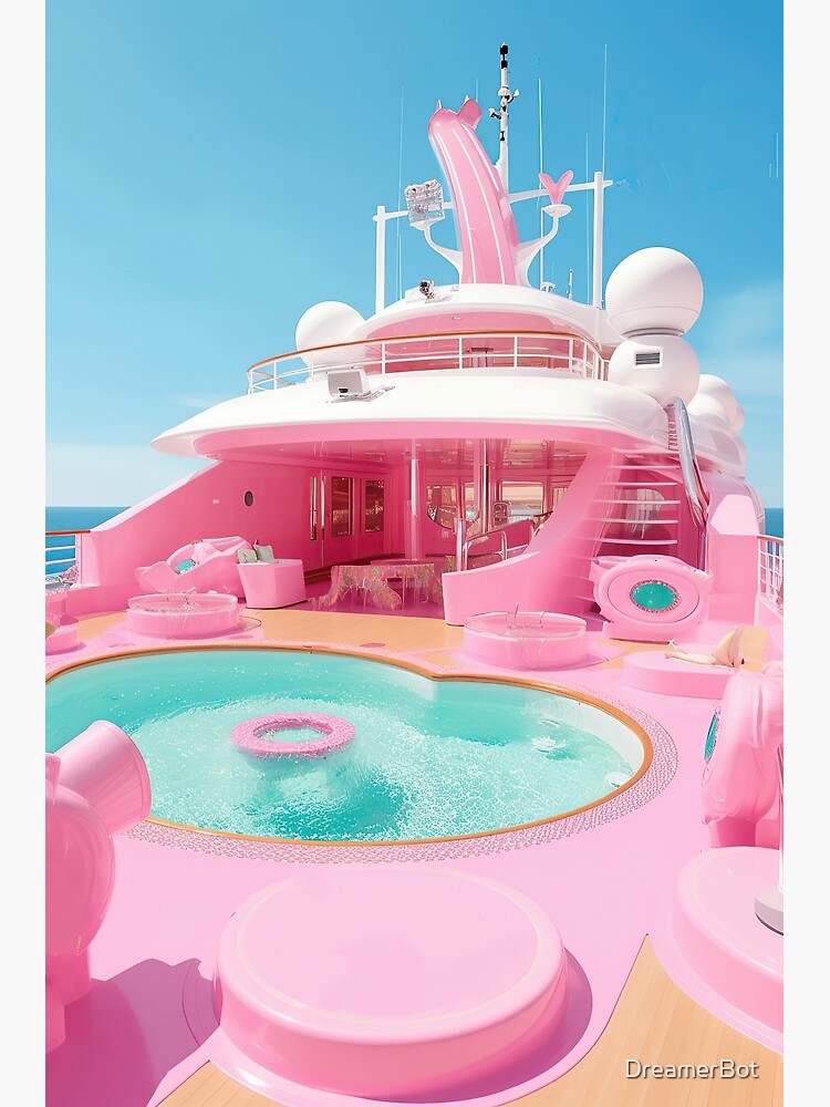 Poster for Sale avec l'œuvre « Yacht Barbie rose » de l'artiste DreamerBot