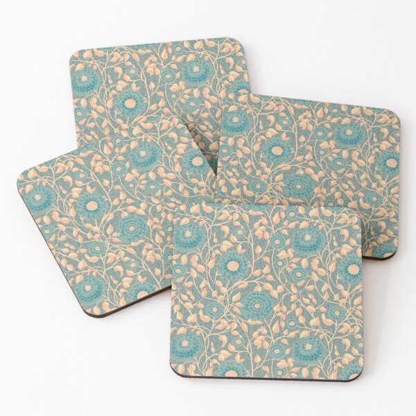 Item preview, Vintage Gerberas - Blue & Beige designed and sold by Motifany.
