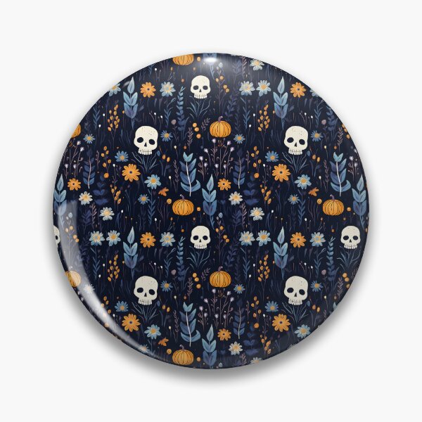 Item preview, Skulls Pumpkins and Flowers Pattern designed and sold by Motys.