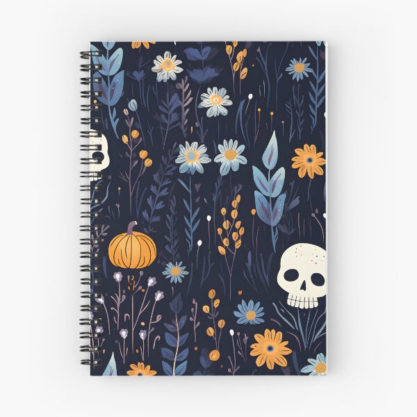 Item preview, Skulls Pumpkins and Flowers Pattern designed and sold by Motys.
