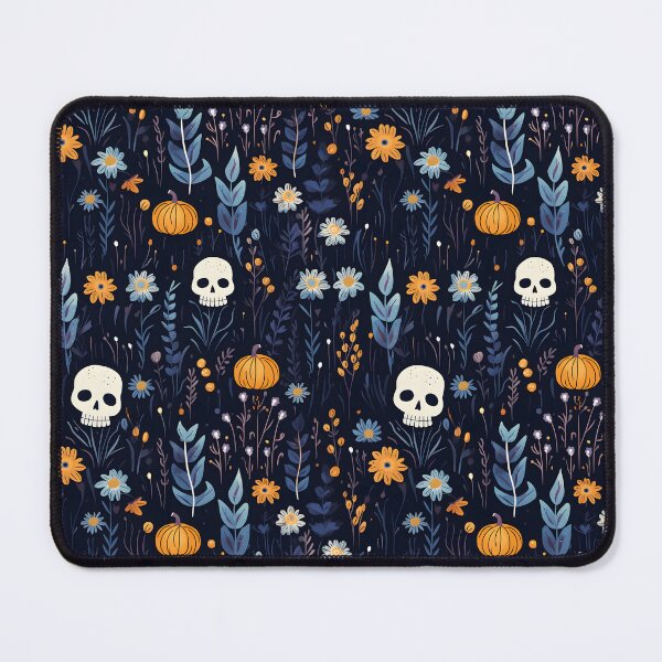 Item preview, Skulls Pumpkins and Flowers Pattern designed and sold by Motys.