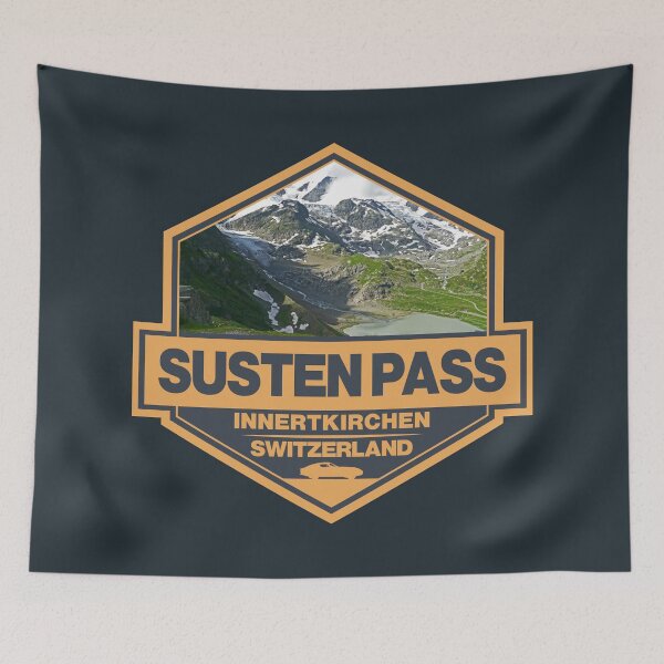 Item preview, Susten Pass Switzerland Travel Art Badge designed and sold by KrisSidDesigns.