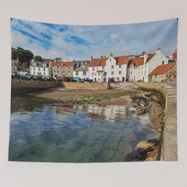 Item preview, Pittenweem houses reflections in the harbour designed and sold by S-and-W-4ever.