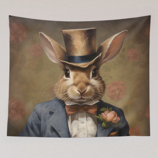 Item preview, Rabbit Portrait Art designed and sold by ConfettiSkyArt.