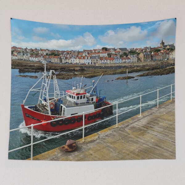 Item preview, Pittenweem and a red fishing boat designed and sold by S-and-W-4ever.