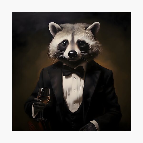 Item preview, Raccoon Portrait Art designed and sold by ConfettiSkyArt.