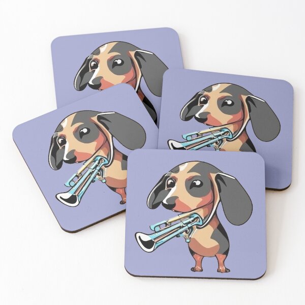 Item preview, Funny Dachshund Dog Playing Trumpet in Cubism Style designed and sold by Nature's Fancy.