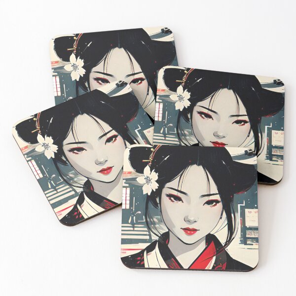Item preview, Enchanting Geisha Portrait with Cherry Blossom Elegance designed and sold by Simple-Art-work.