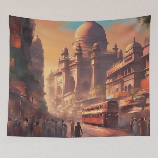 Item preview, Bombay Historic Cityscape designed and sold by AIArtImpact.