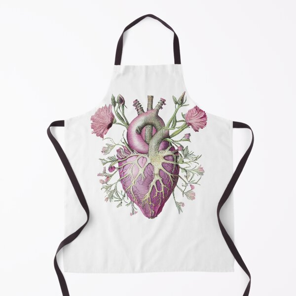 Item preview, Enchanted Heart Cutout: Vintage Floral Anatomy in Pink and Purple Hues designed and sold by EmeraldeaArt.