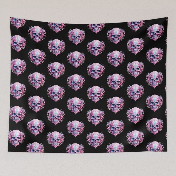 Item preview, Sweet Spooky Halloween Pink Skull designed and sold by ArtFromBeyond.
