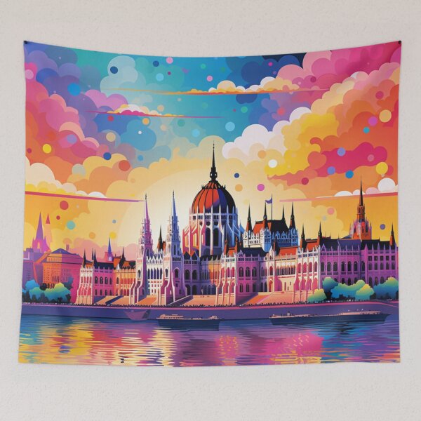 Item preview, A Pop Art Travel Print of Budapest - Hungary designed and sold by StudioRedKoala.