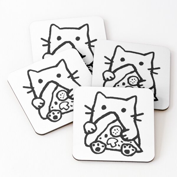 Item preview, cute cat with pizza designed and sold by zakimurch.