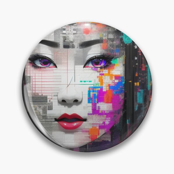 Item preview, Glitched Geisha Cyberpunk Fusion of Art and Technology designed and sold by Simple-Art-work.