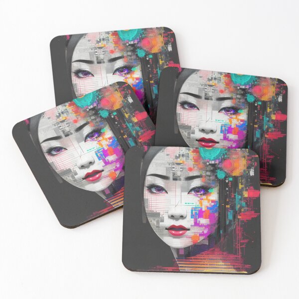 Item preview, Glitched Geisha Cyberpunk Fusion of Art and Technology designed and sold by Simple-Art-work.