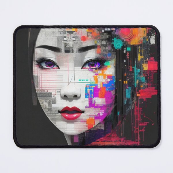 Item preview, Glitched Geisha Cyberpunk Fusion of Art and Technology designed and sold by Simple-Art-work.