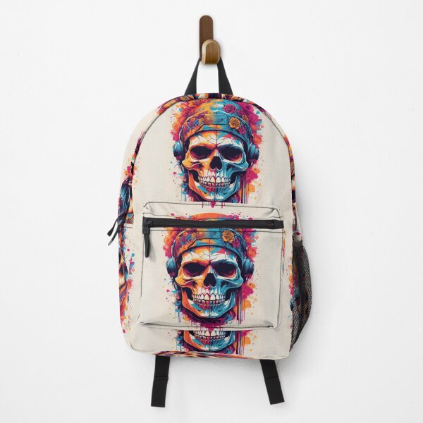 Item preview, A.I Generated Flower Skull In Headphones designed and sold by GleamingGiant.