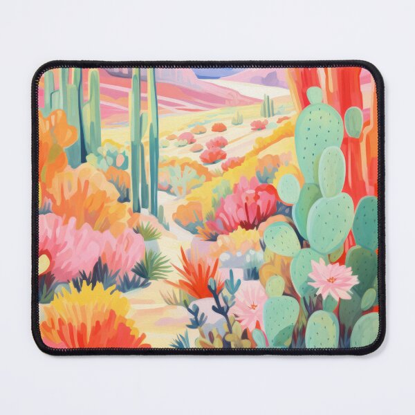 Item preview, Pastel Desert With Cactus Art Print designed and sold by ArtVueStudio.