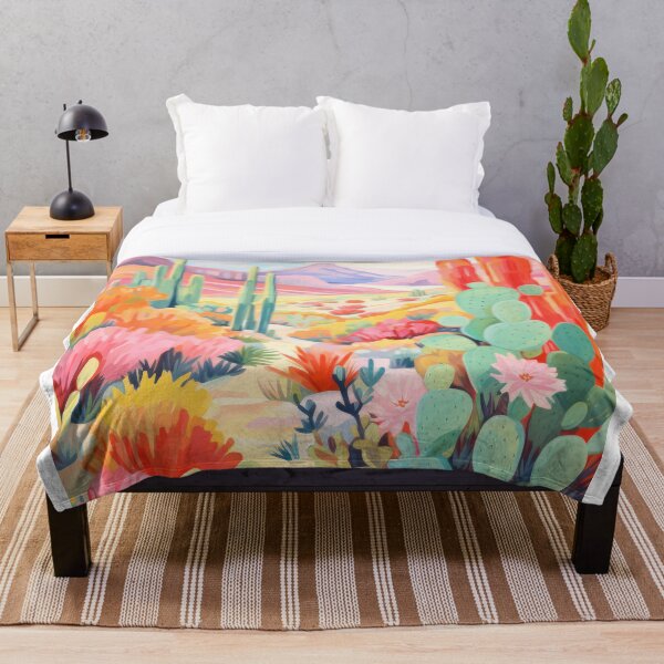 Aperçu de l'œuvre Désert pastel avec cactus Impression artistique créée et vendue par ArtVueStudio.