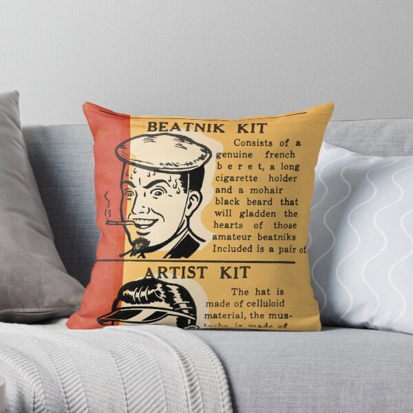 Be a Beatnik AND an Artist! Throw Pillow