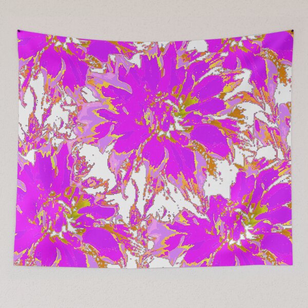 Item preview, ABSTRACT PURPLE FLOWER GARDEN WHITE ART designed and sold by sharlesart.
